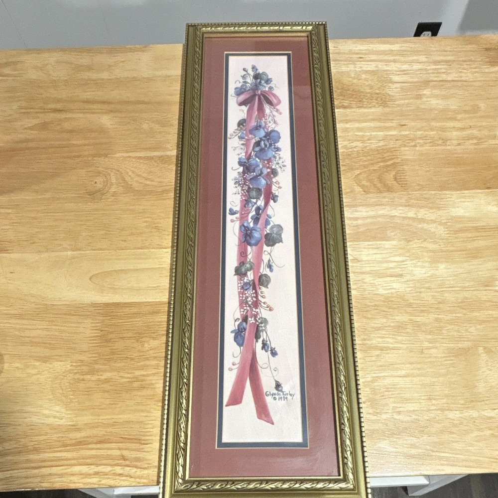 Glynda Turley Floral Ribbon Still Life Print (1989) Matted & Framed
